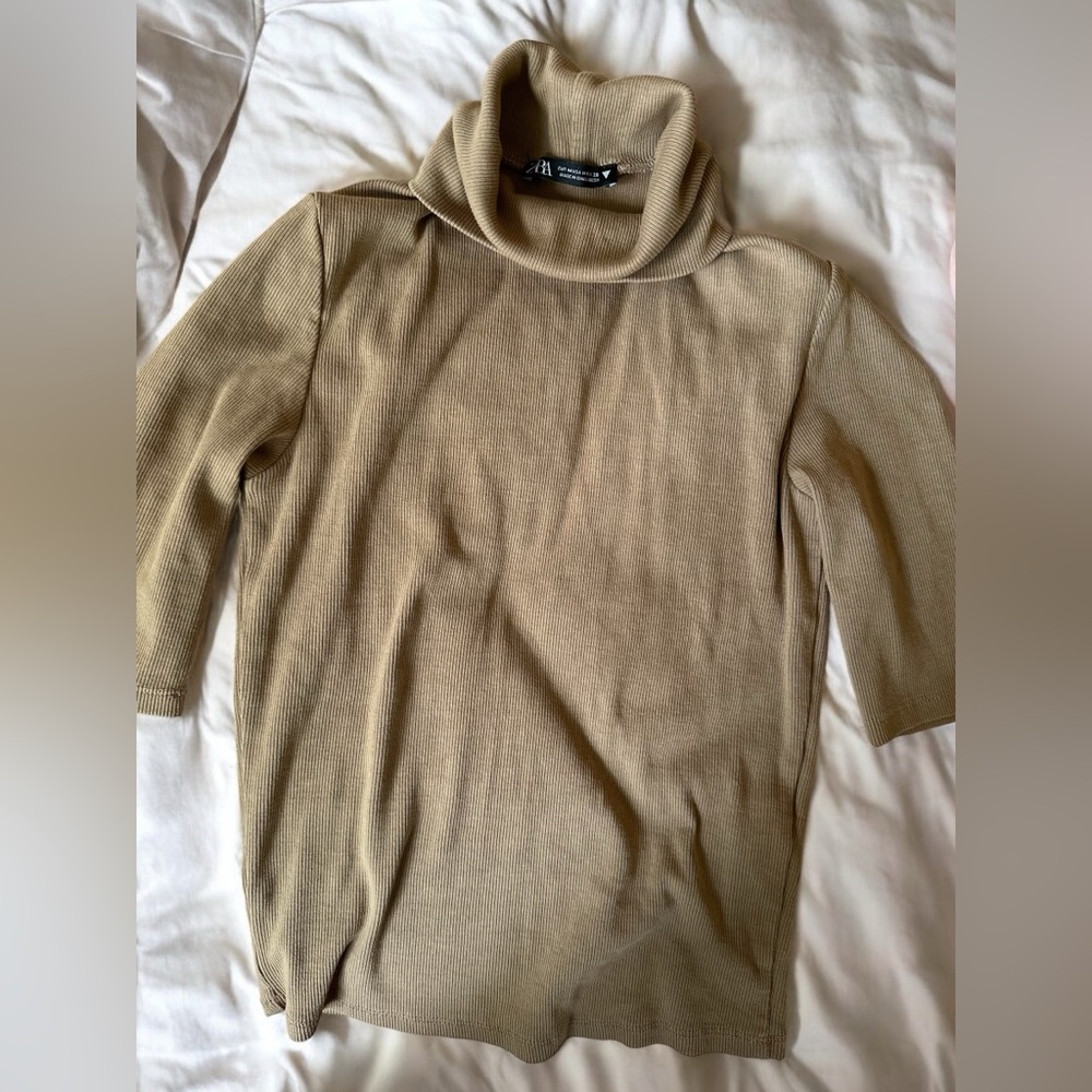 • ZARA Quarter Sleeve Turtle Neck Top